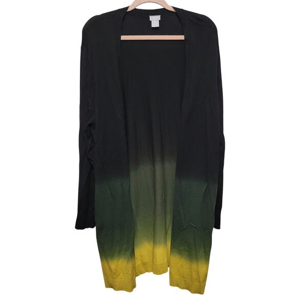 Chico's Women's XXL Spun Dip Dye Cardigan Sweater - Picture 2 of 5